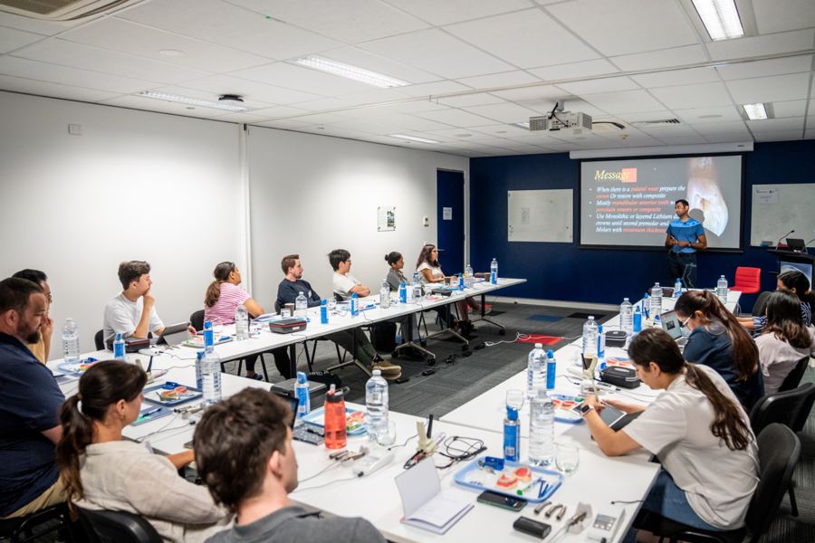 Dentists attending a hands-on course